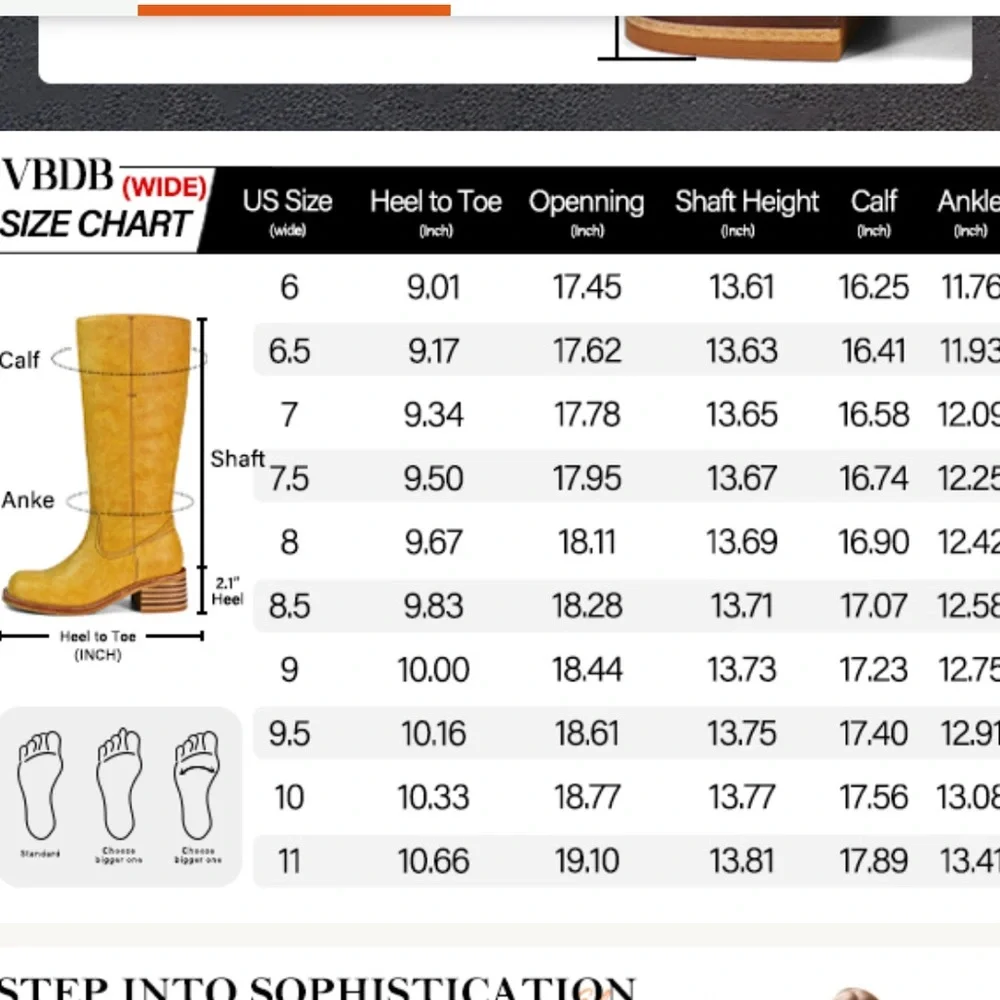 NWT Block Heel Knee High Boots, Wide Width, Wide Calf - Picture 6 of 6